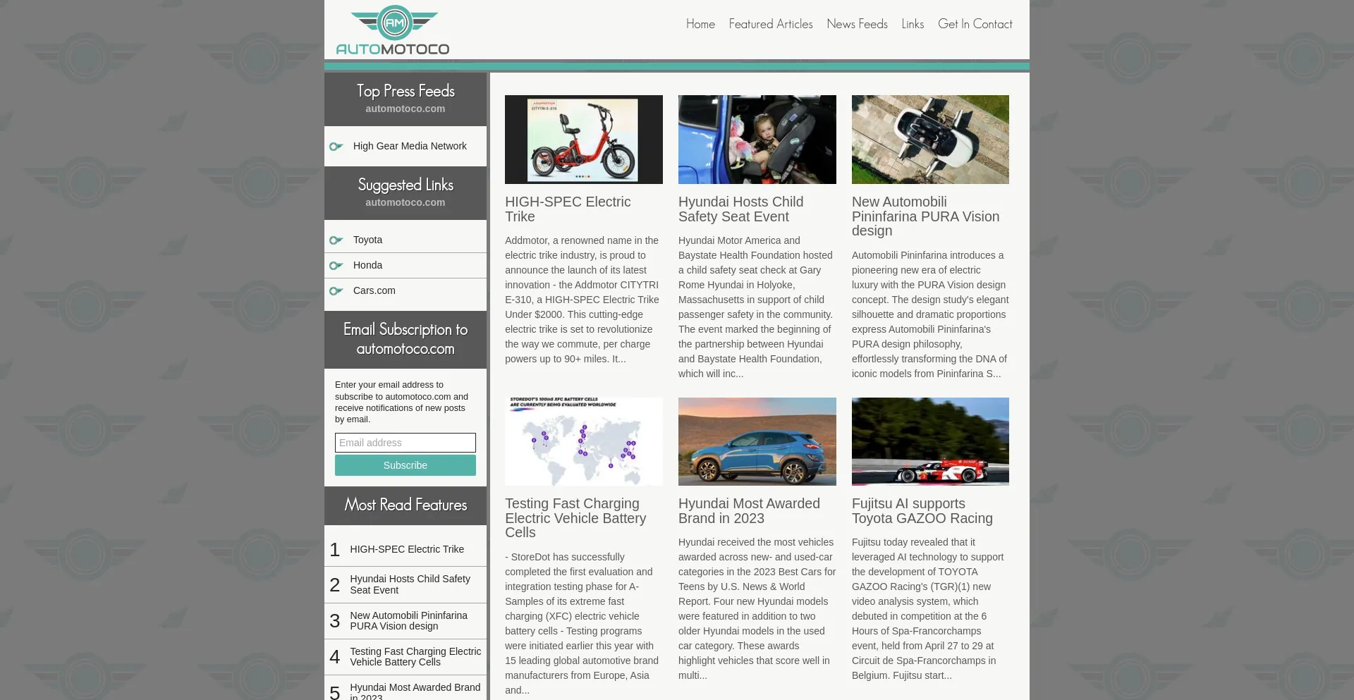 Screenshot of automotoco.com homepage