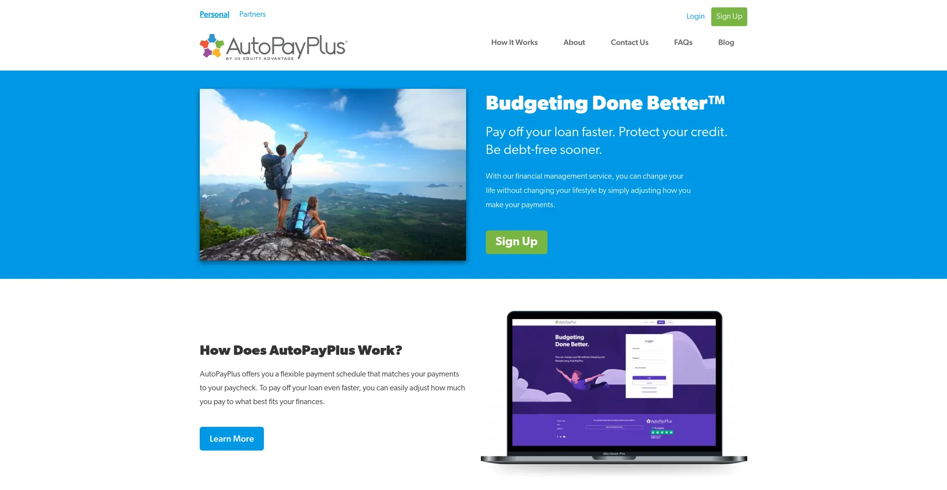 Screenshot of autopayplus.com homepage