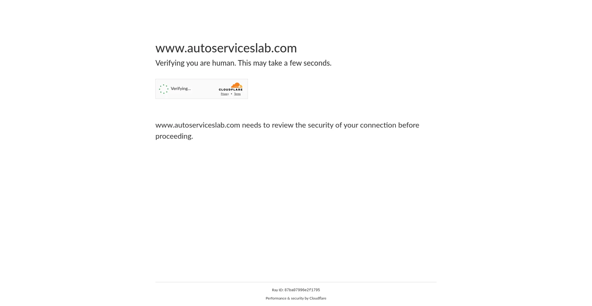 Screenshot of autoserviceslab.com homepage