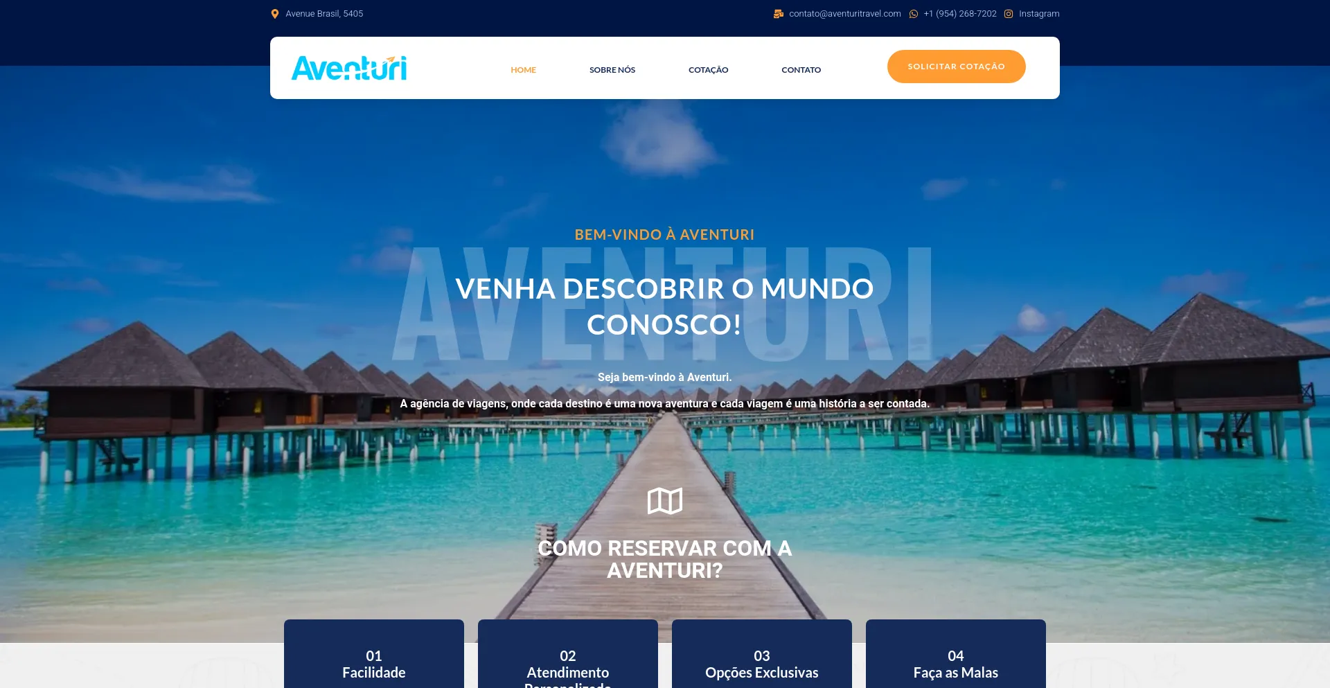 Screenshot of aventuritravel.com homepage