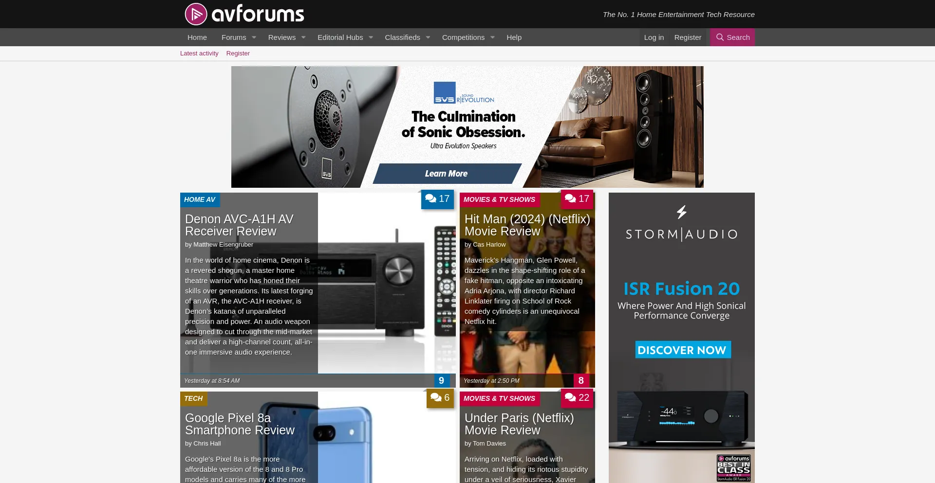 Screenshot of avforums.com homepage