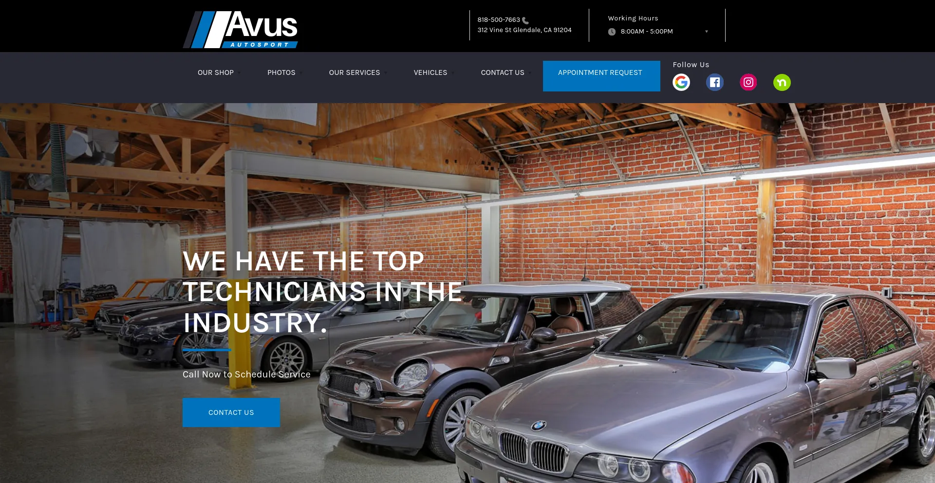 Screenshot of avusautosport.com homepage