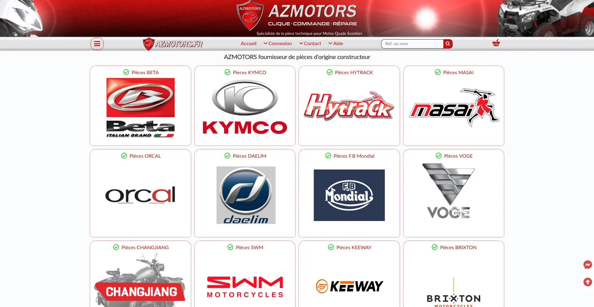 Screenshot of azmotors.fr homepage