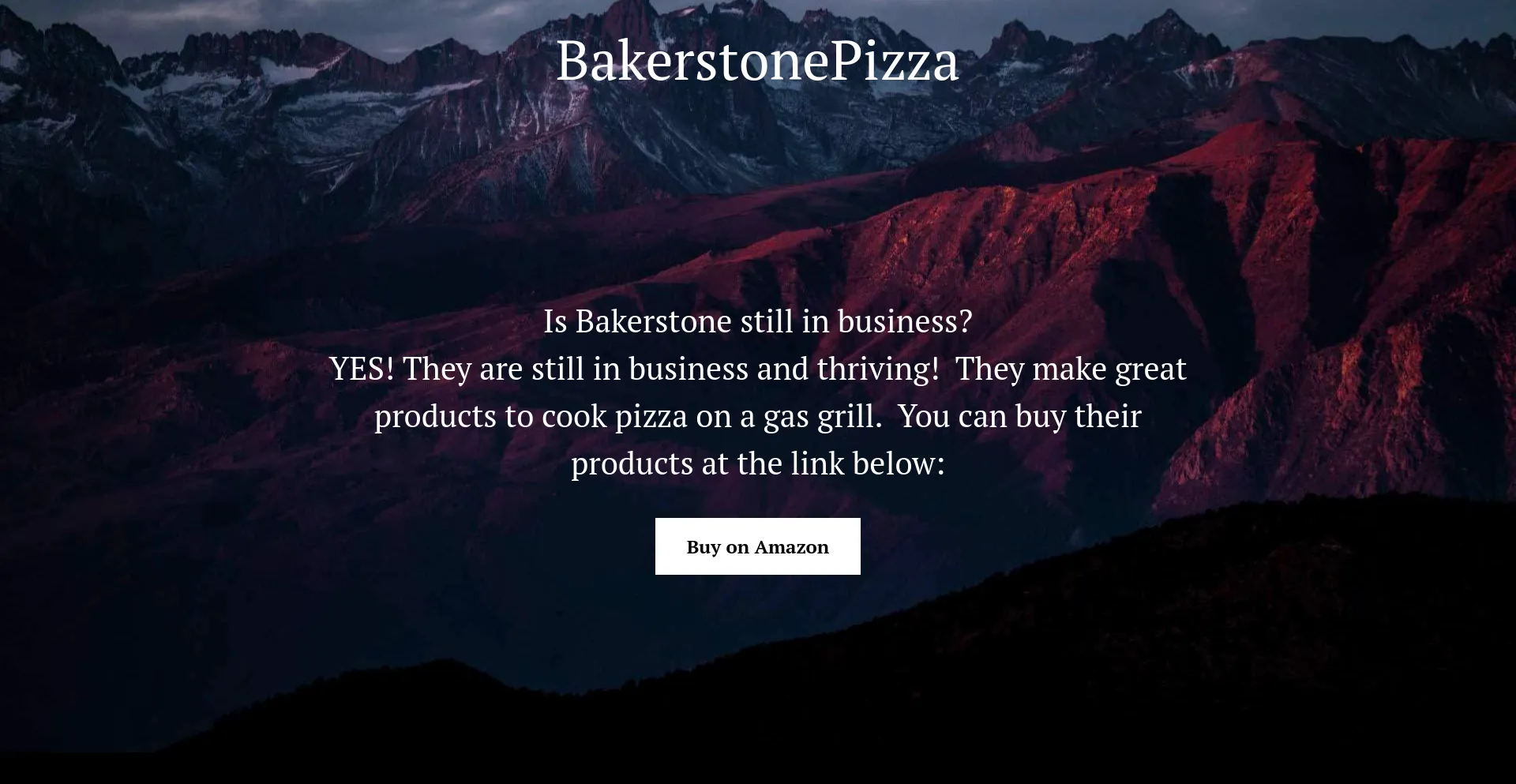 Screenshot of bakerstonepizza.com homepage