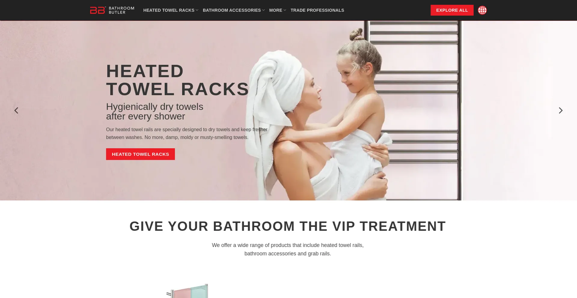 Screenshot of bathroombutler.com homepage