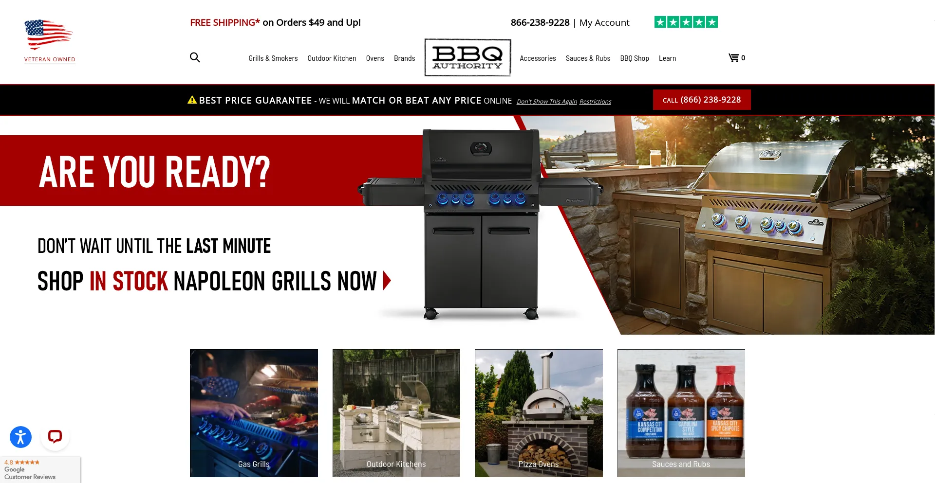 Screenshot of bbq-authority.com homepage