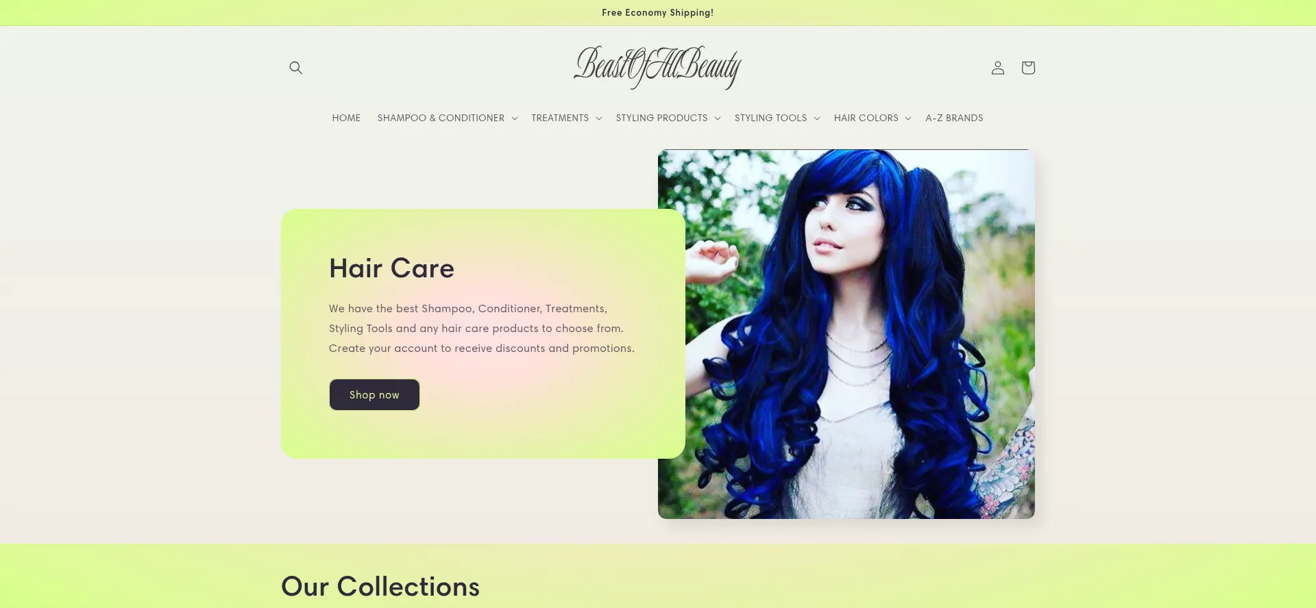 Screenshot of beastofallbeauty.com homepage