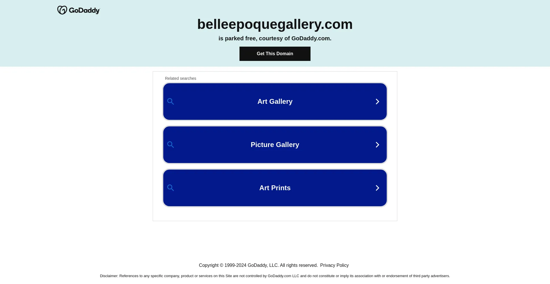 Screenshot of belleepoquegallery.com homepage