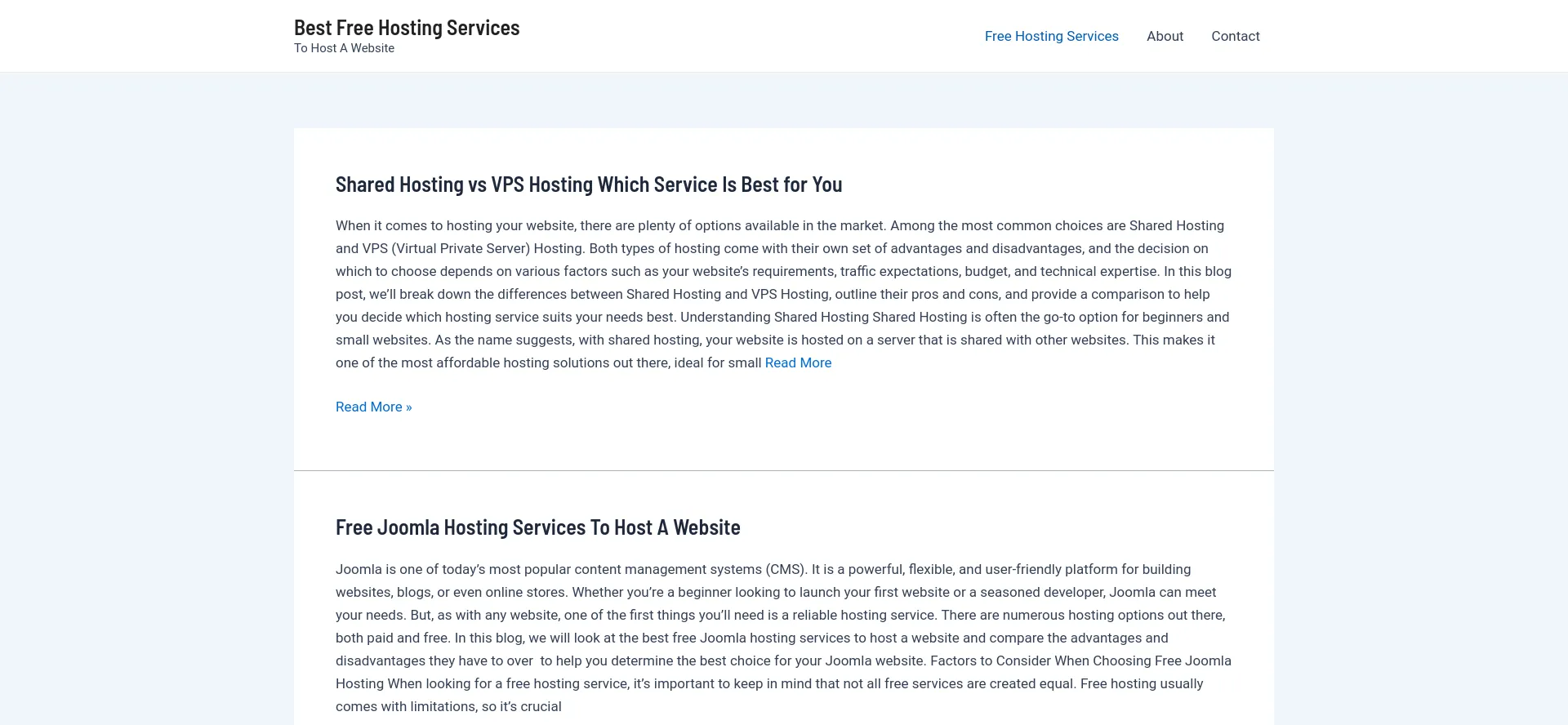 Screenshot of bestfreehosting.uk homepage