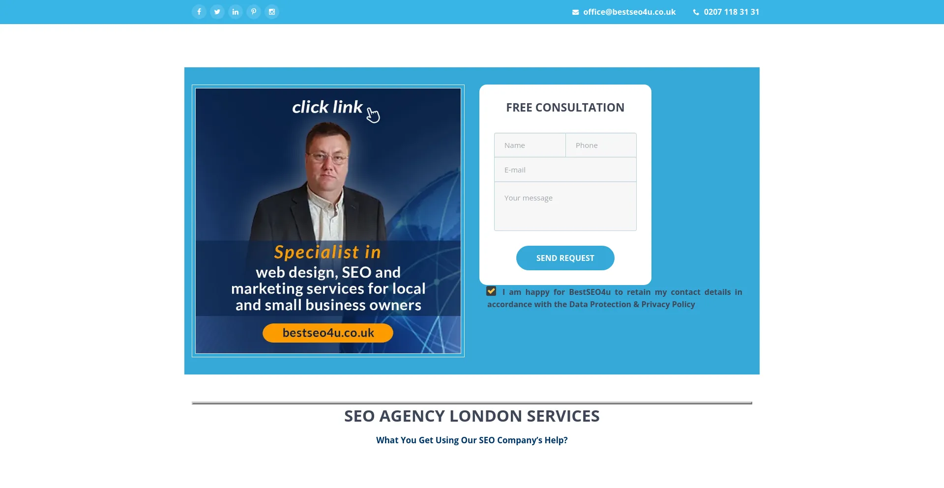 Screenshot of bestseo4u.co.uk homepage