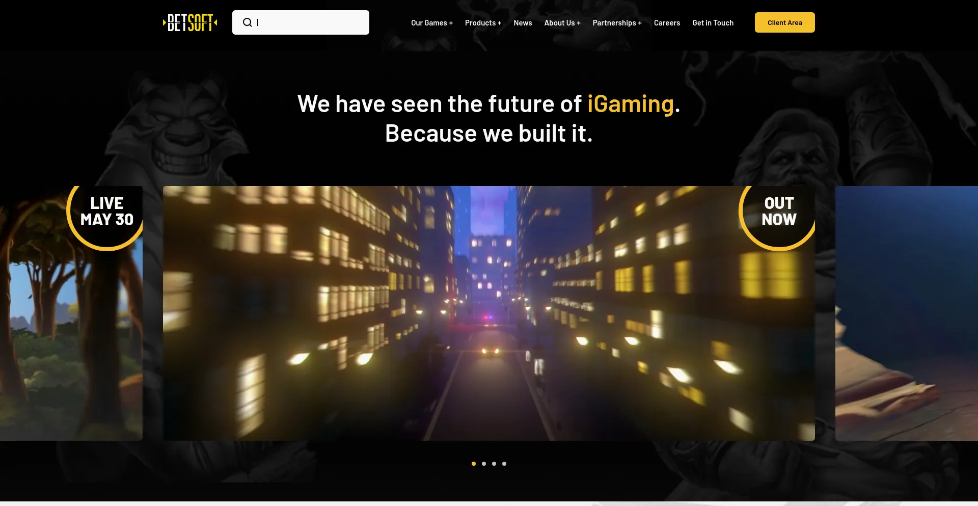 Screenshot of betsoftgaming.com homepage