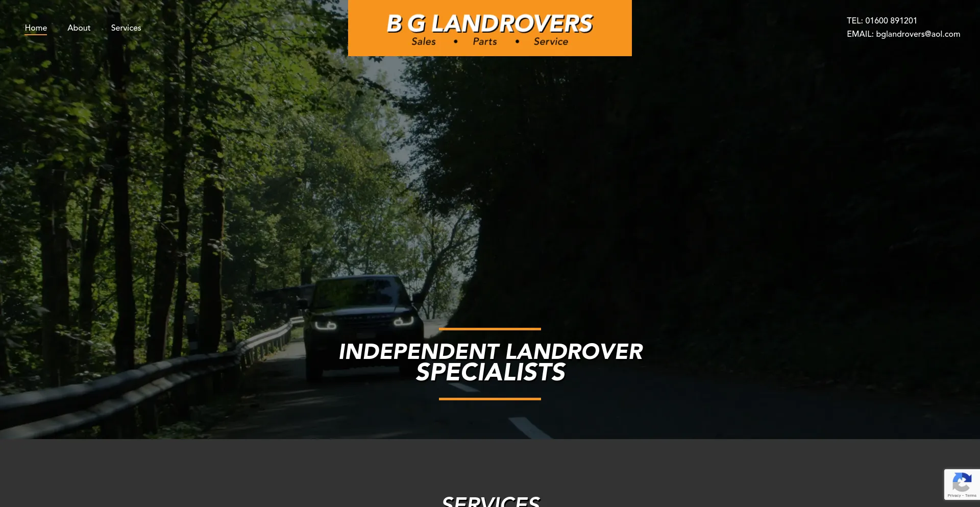 Screenshot of bg4x4.co.uk homepage