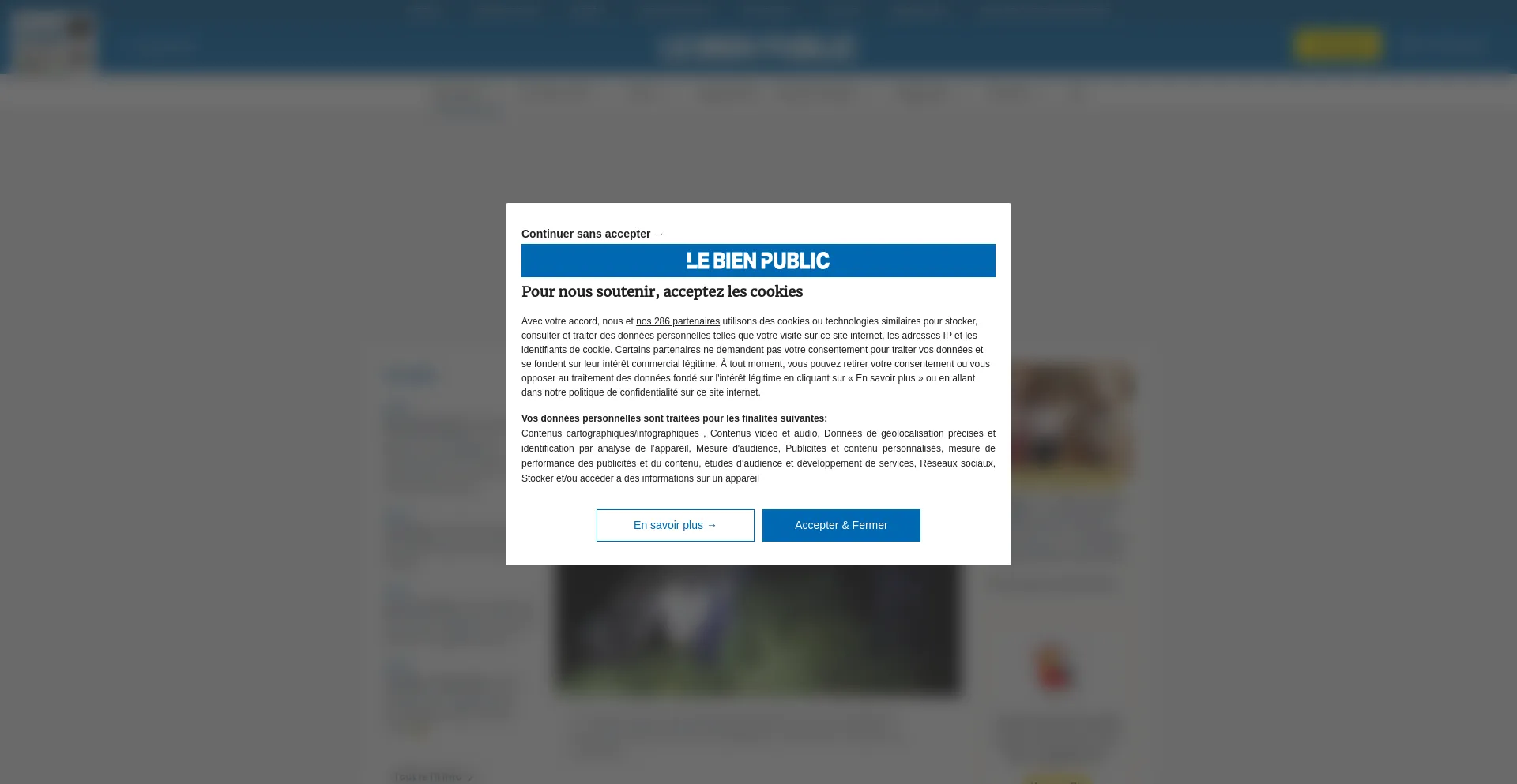 Screenshot of bienpublic.com homepage