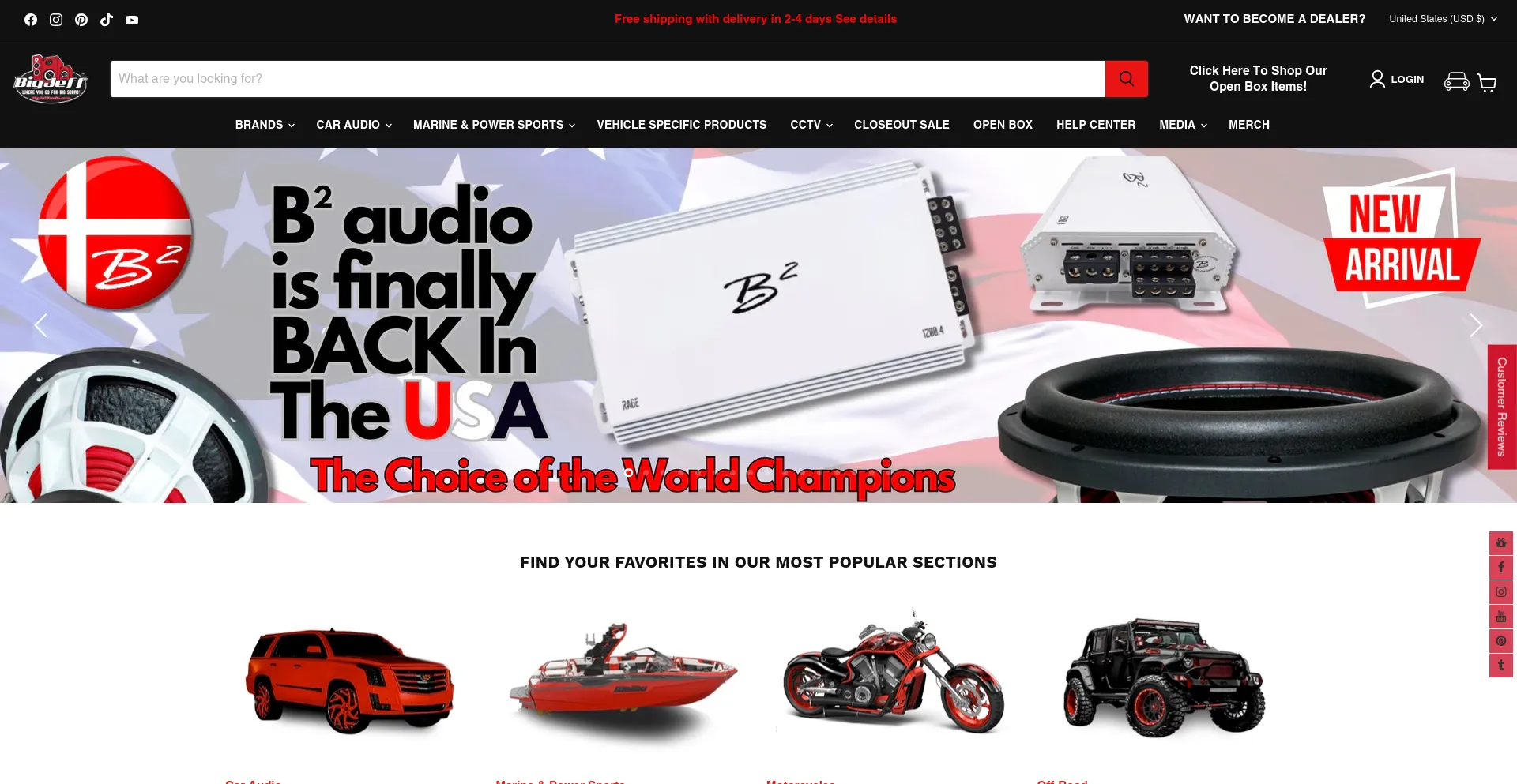 Screenshot of bigjeffaudio.com homepage