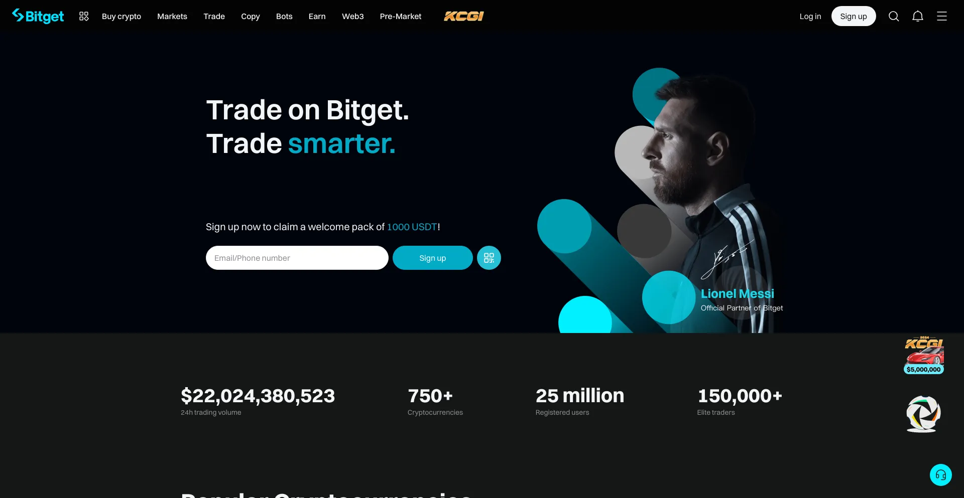 Screenshot of bitget.com homepage
