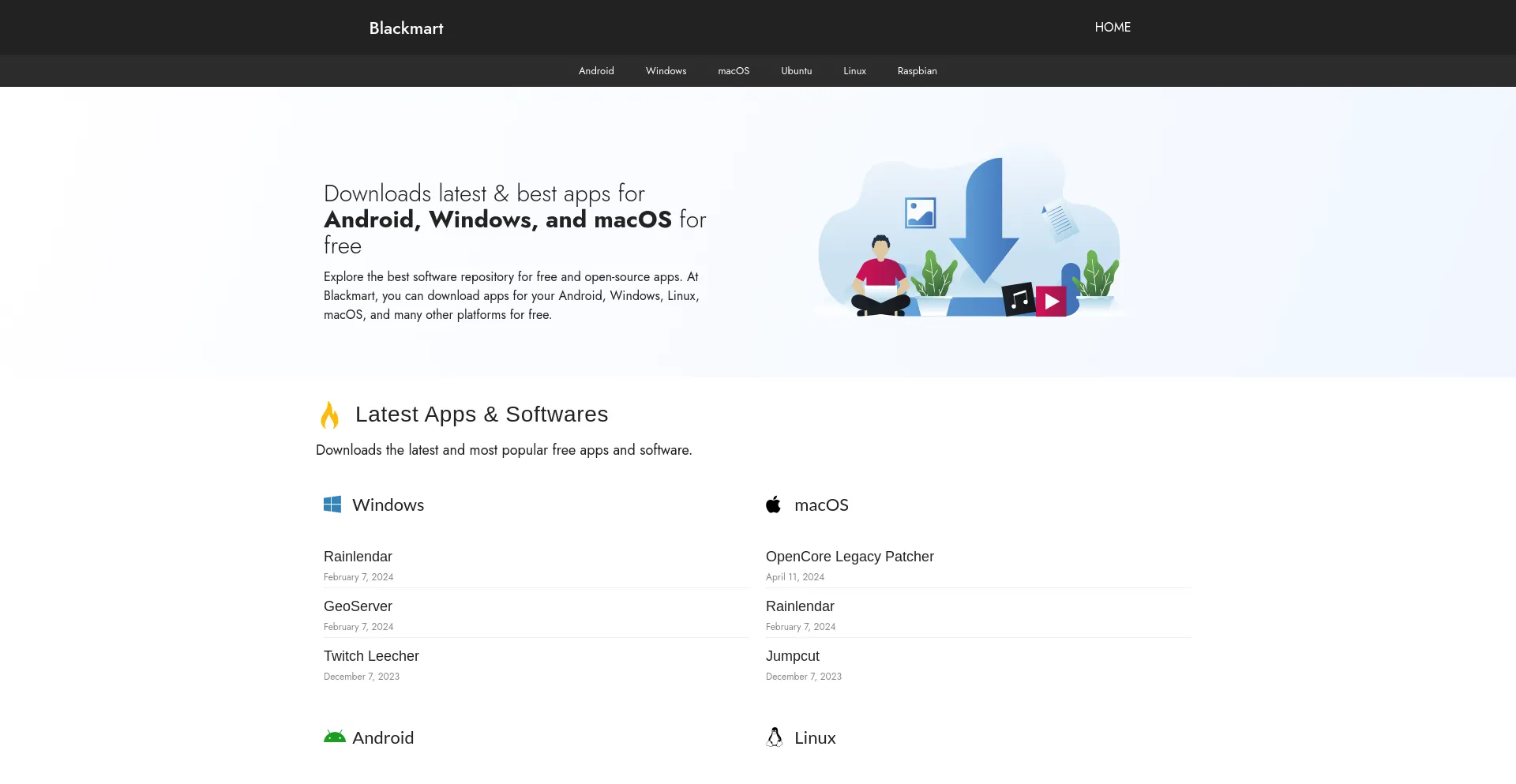 Screenshot of blackmart.co homepage