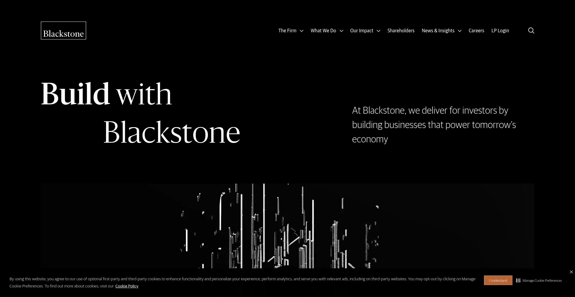 Screenshot of blackstone.com homepage