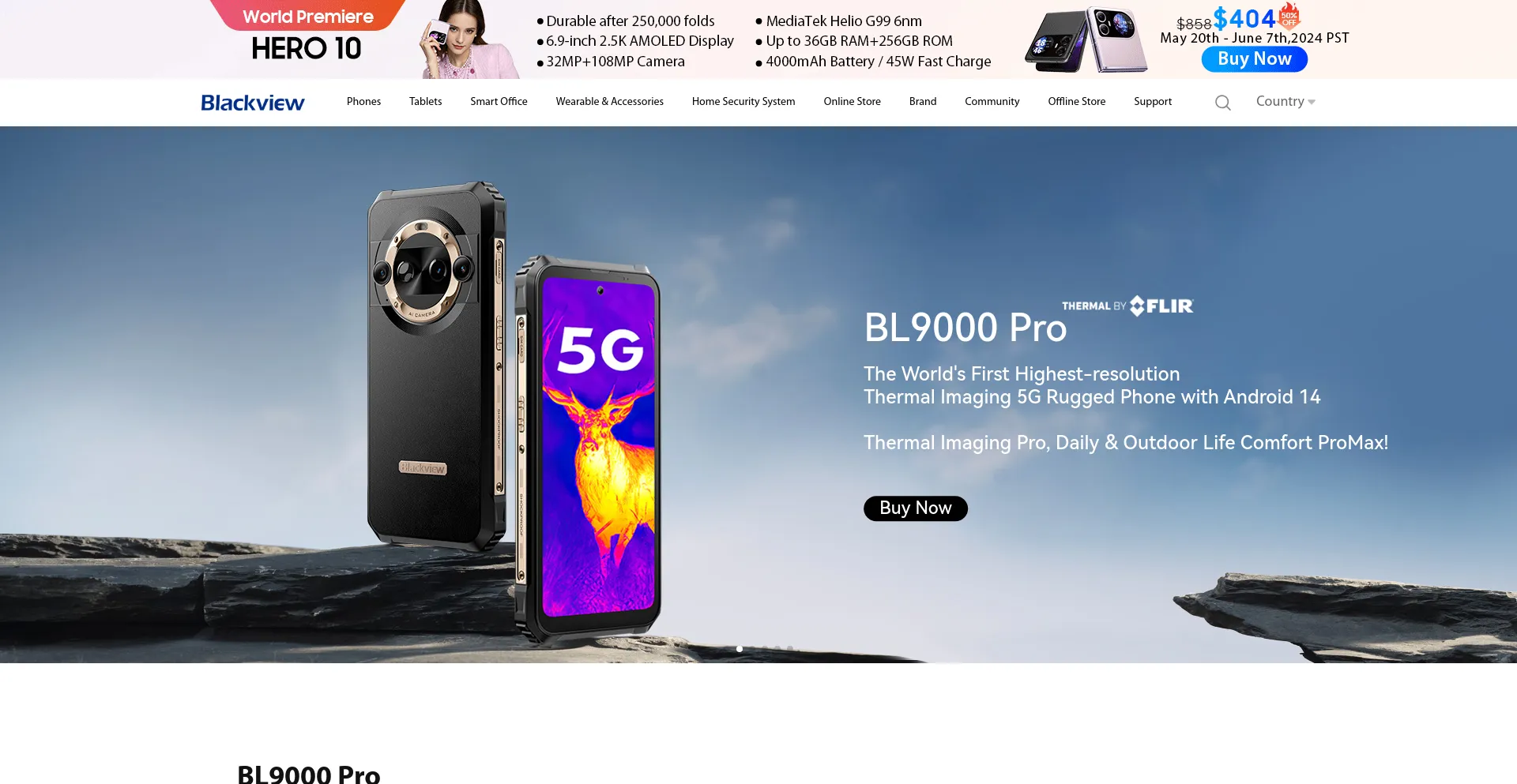 Screenshot of blackview.hk homepage