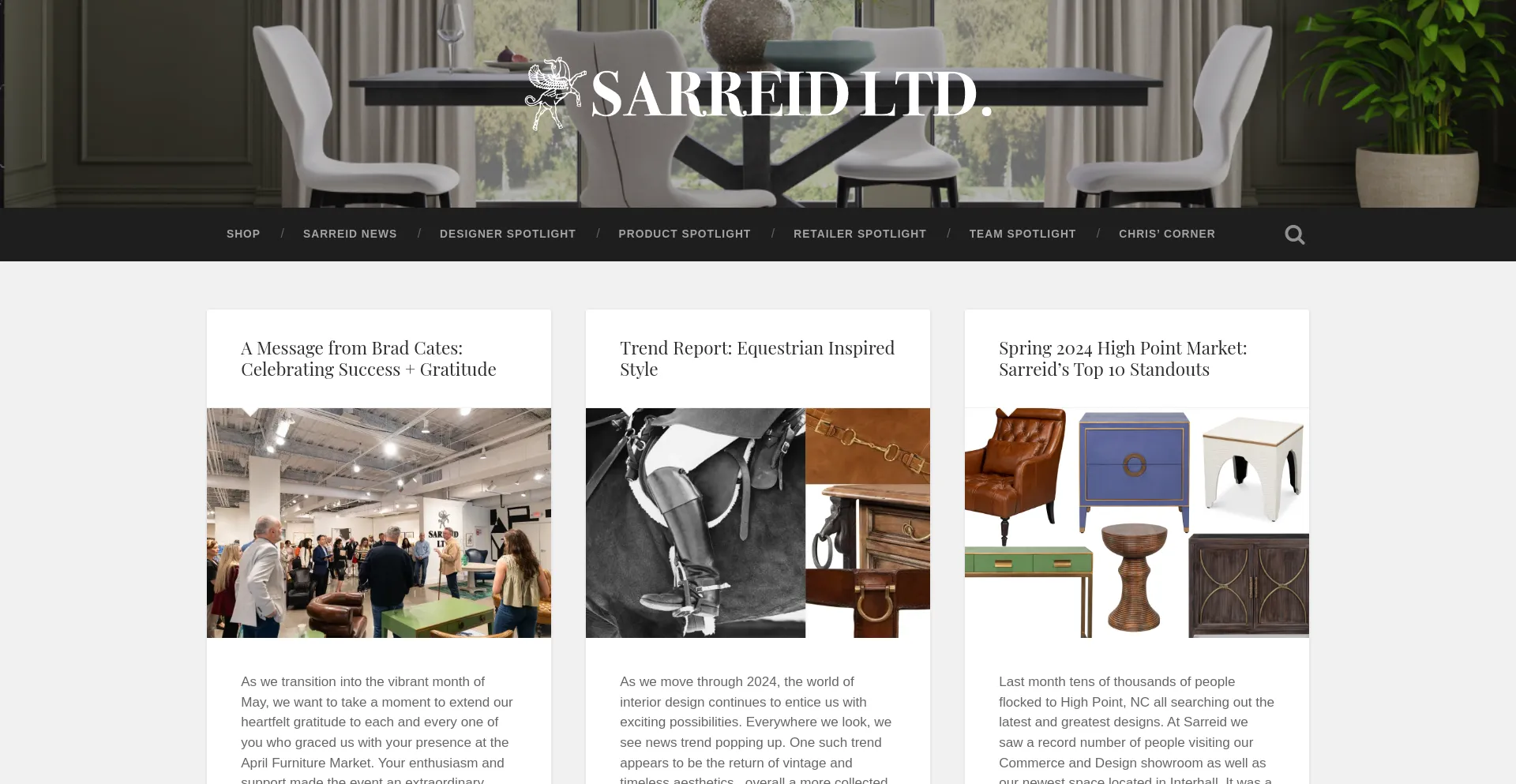 Screenshot of blog.sarreid.com homepage