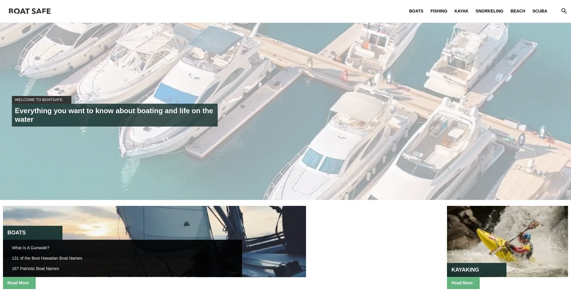 Screenshot of boatsafe.com homepage