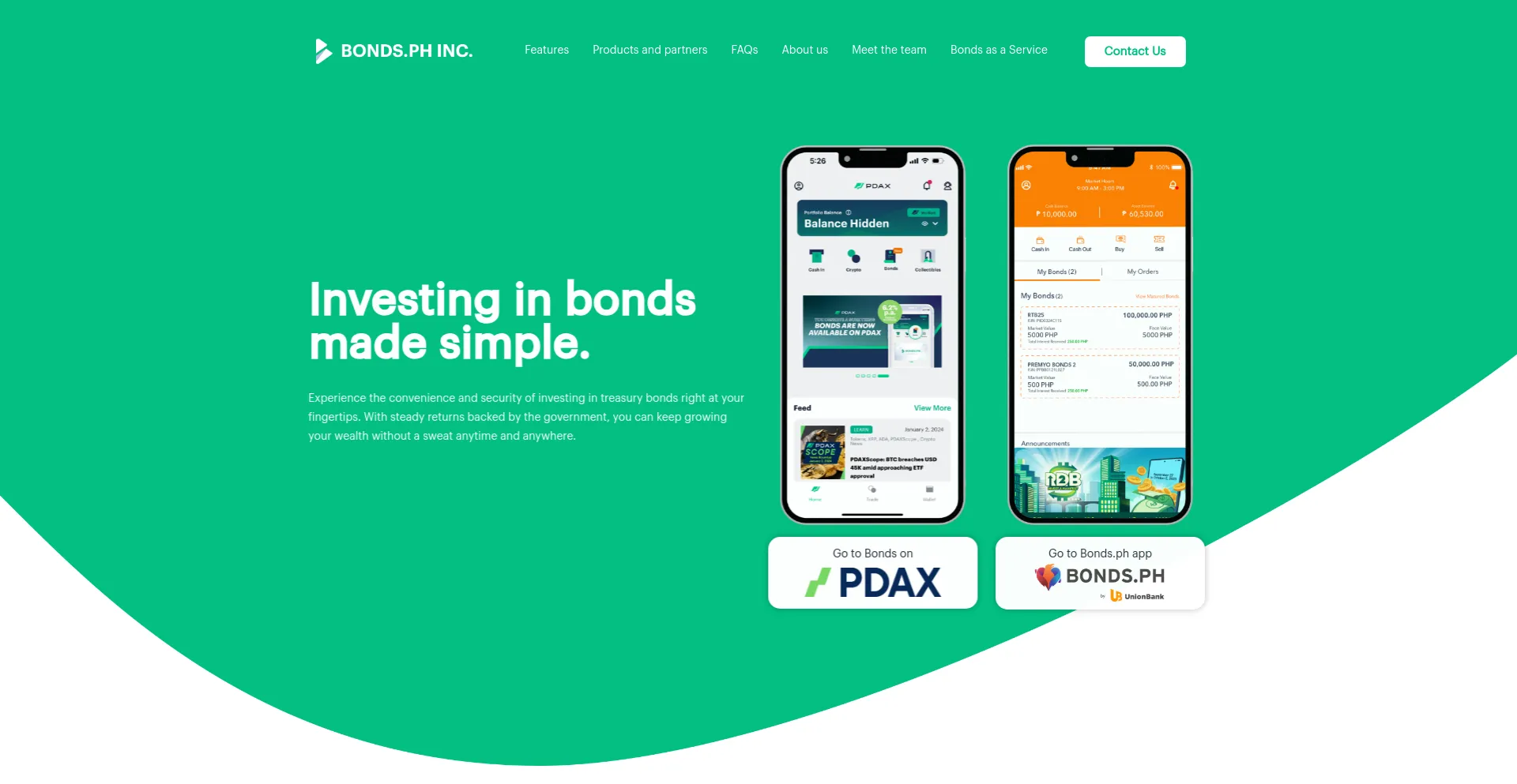 Screenshot of bonds.ph homepage