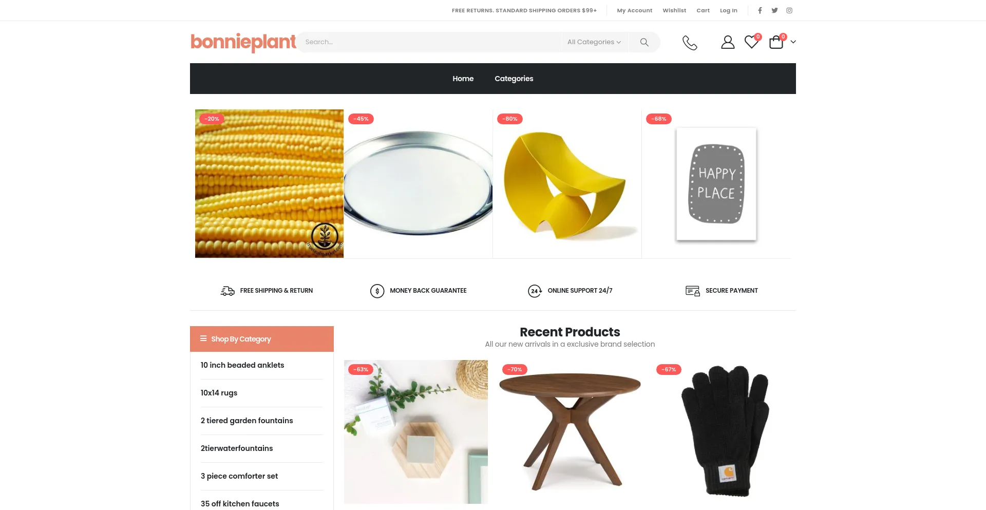 Screenshot of bonnieplants.shop homepage