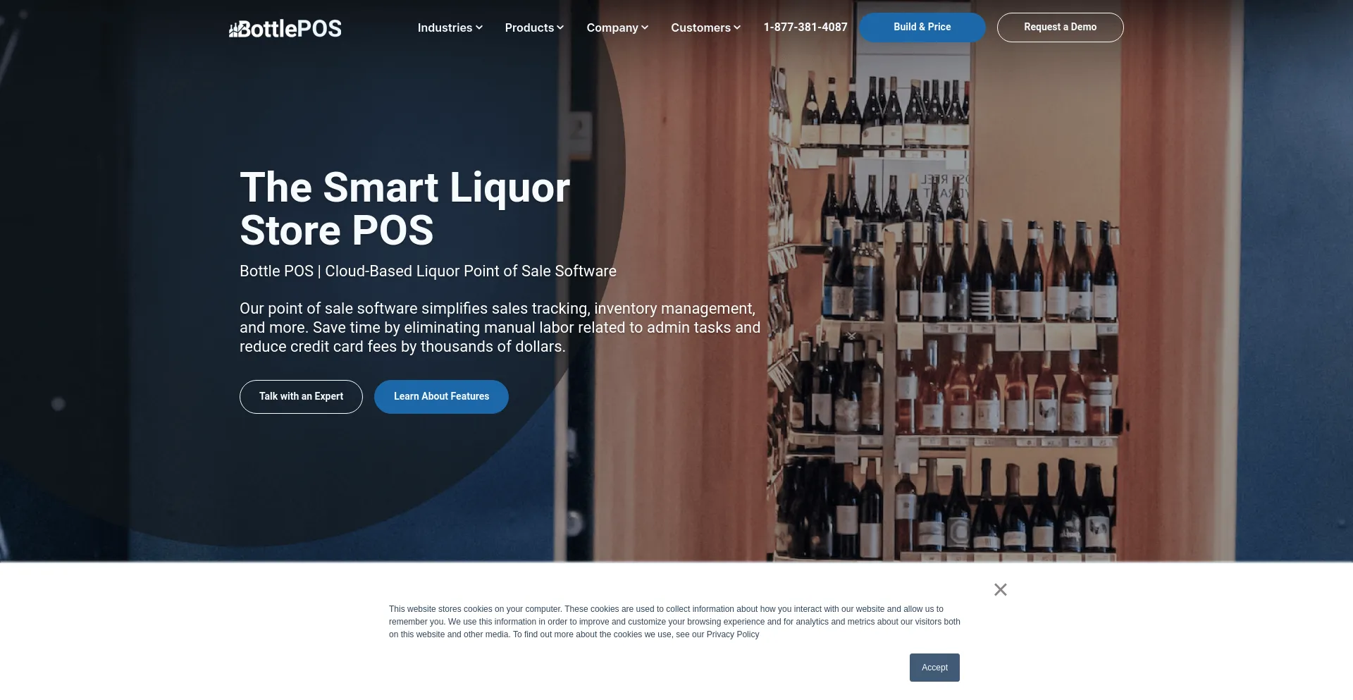 Screenshot of bottlepos.com homepage