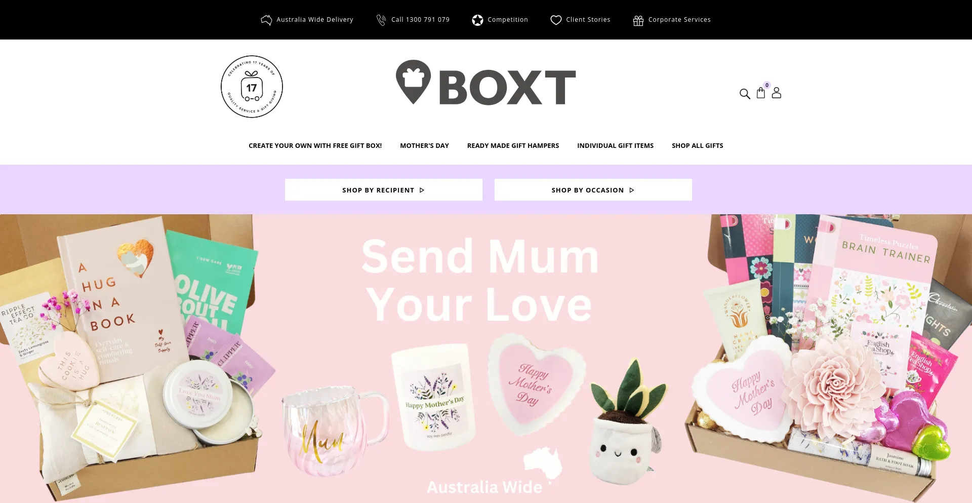 Screenshot of boxt.com.au homepage