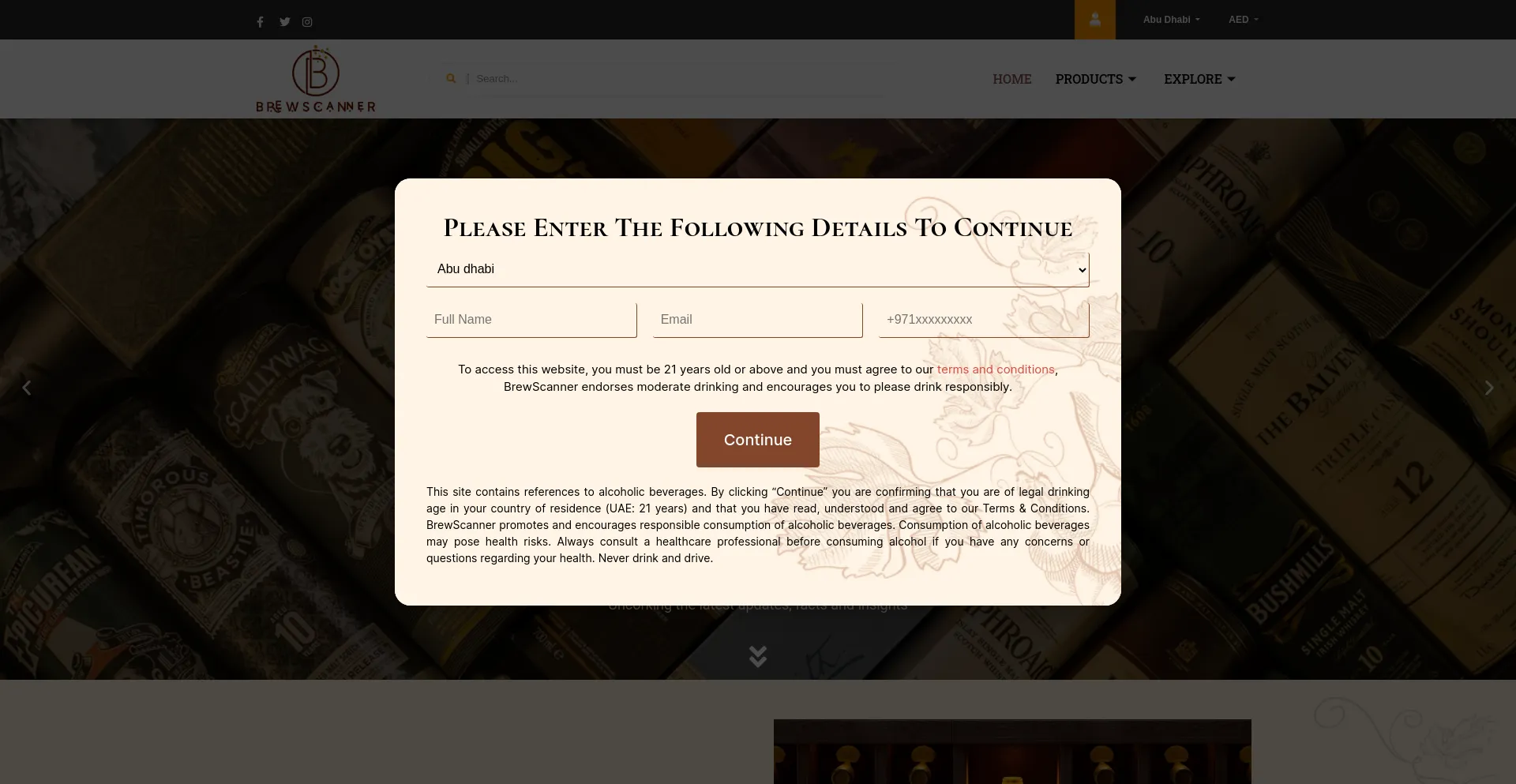 Screenshot of brewscanner.ae homepage