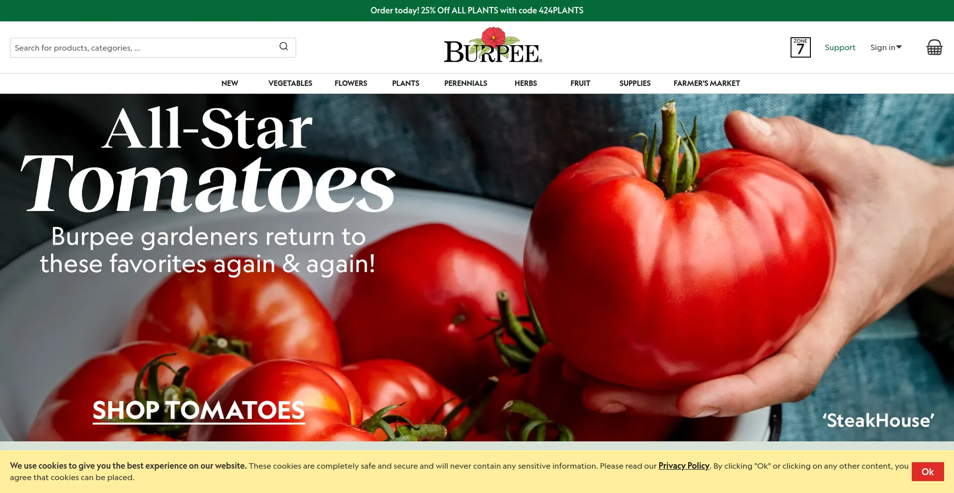 Screenshot of burpee.com homepage