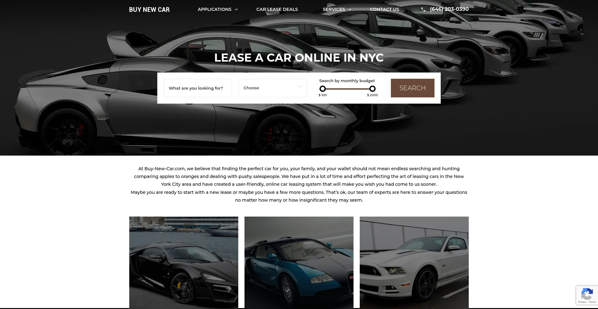 Screenshot of buy-new-car.com homepage