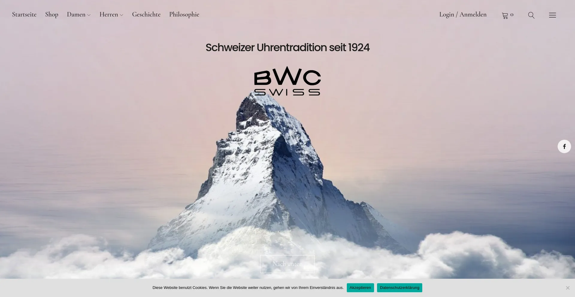 Screenshot of bwc-swiss.de homepage