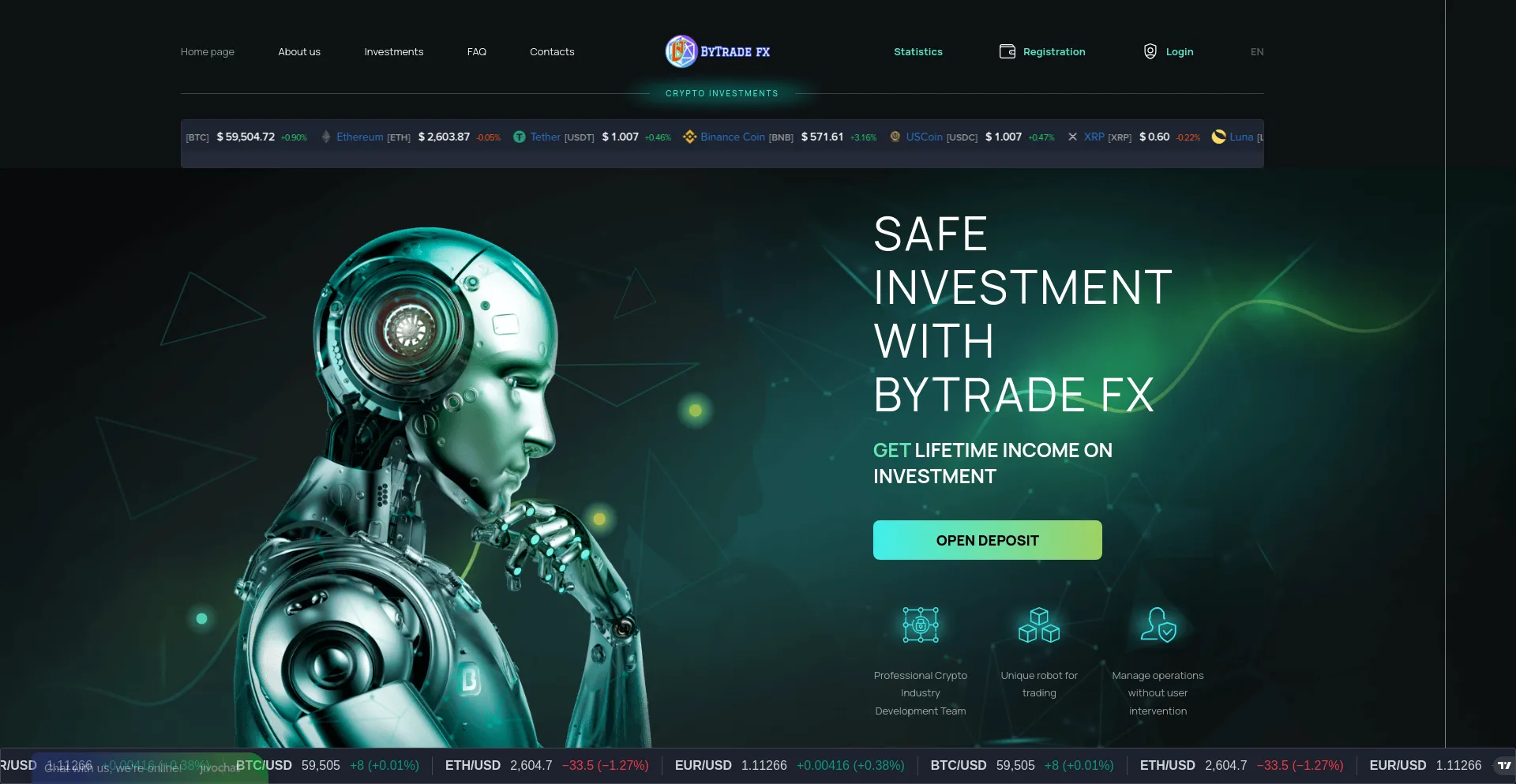 Screenshot of bytradefx.com homepage