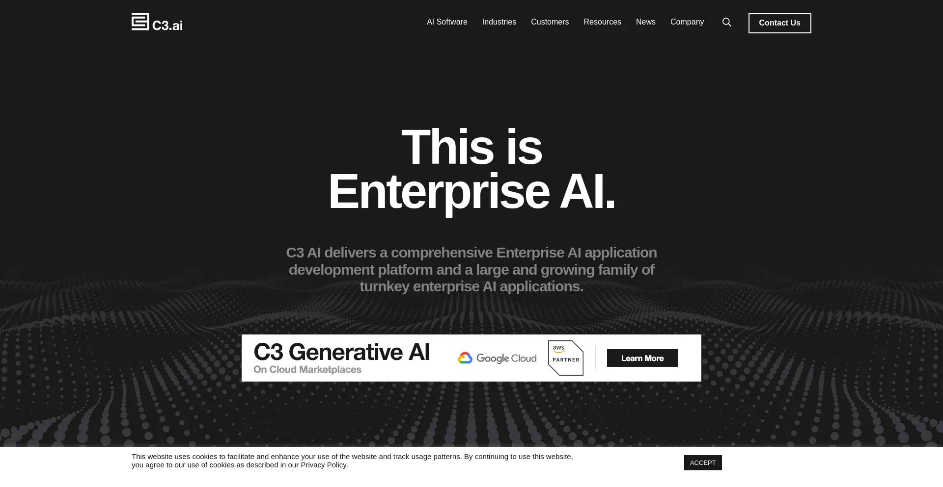 Screenshot of c3.ai homepage