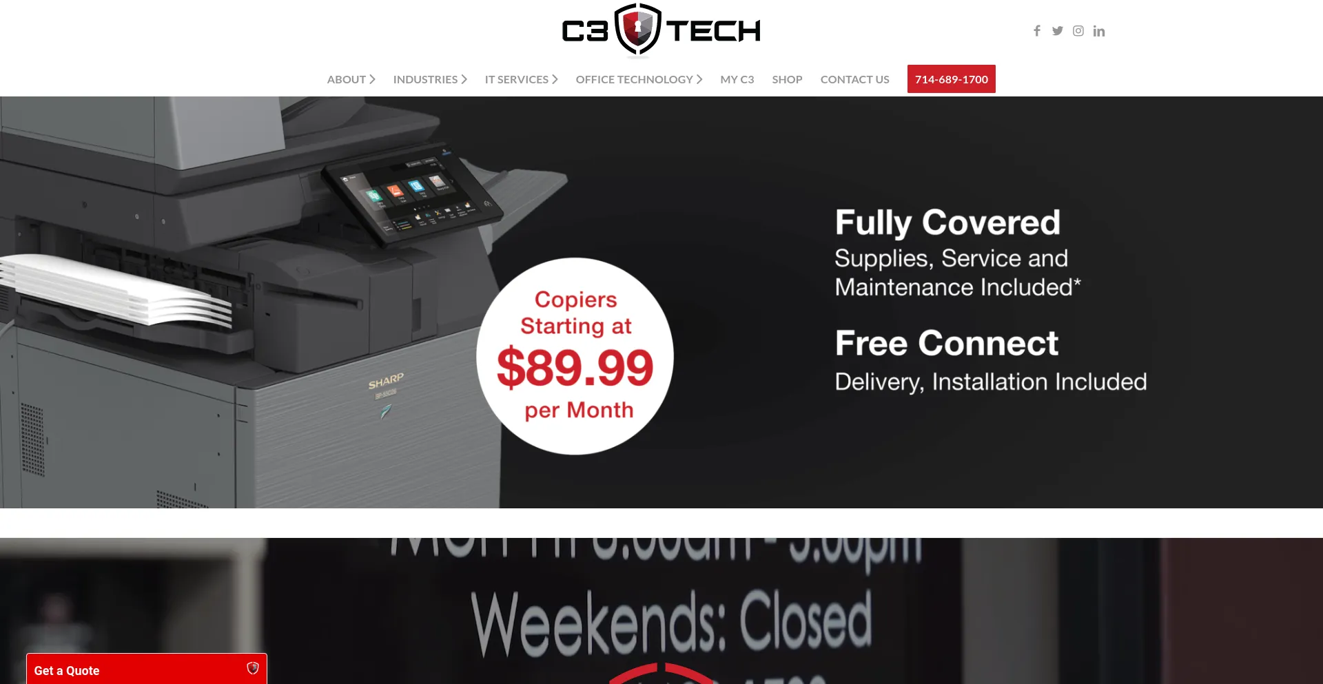 Screenshot of c3tech.com homepage