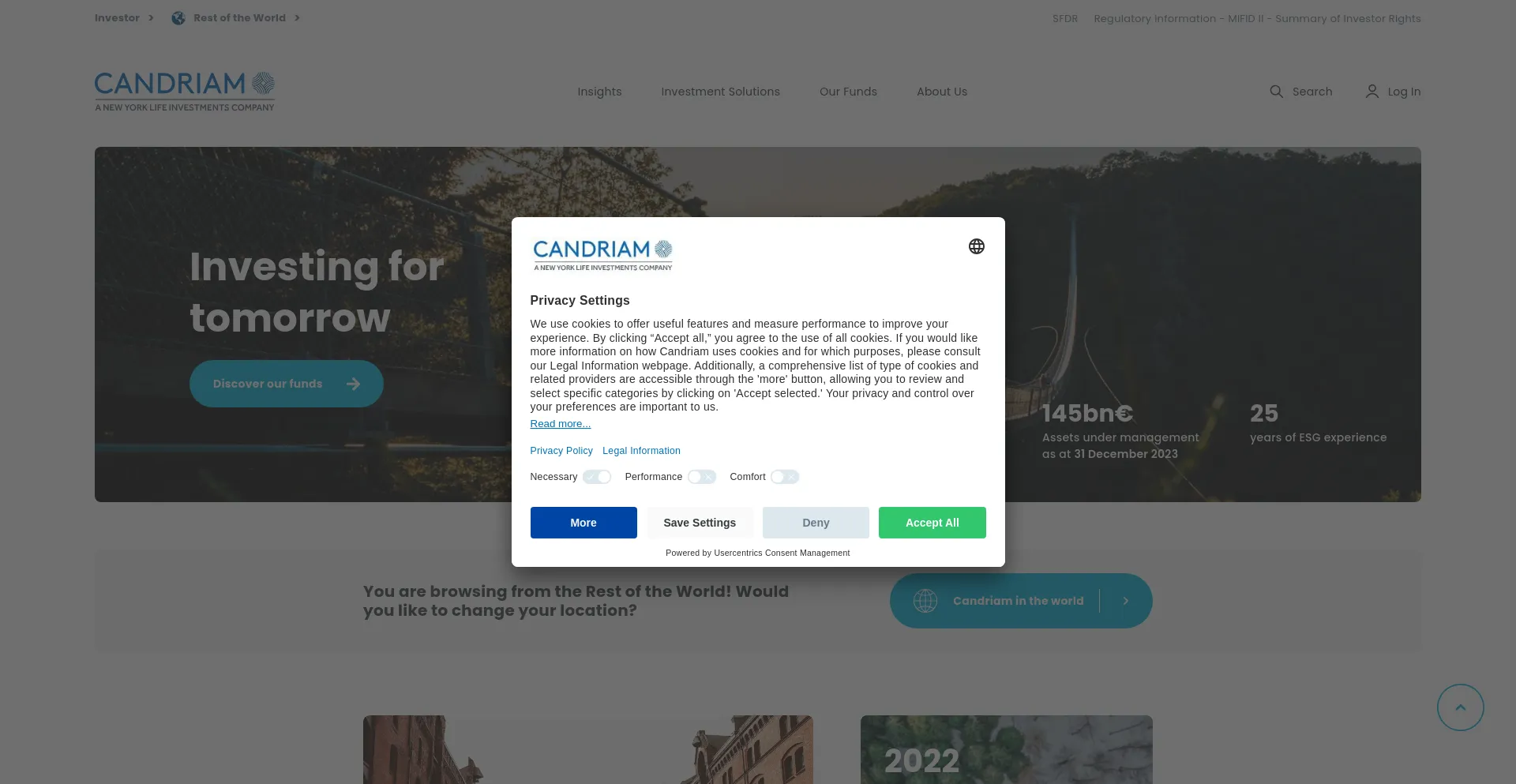 Screenshot of candriam.com homepage