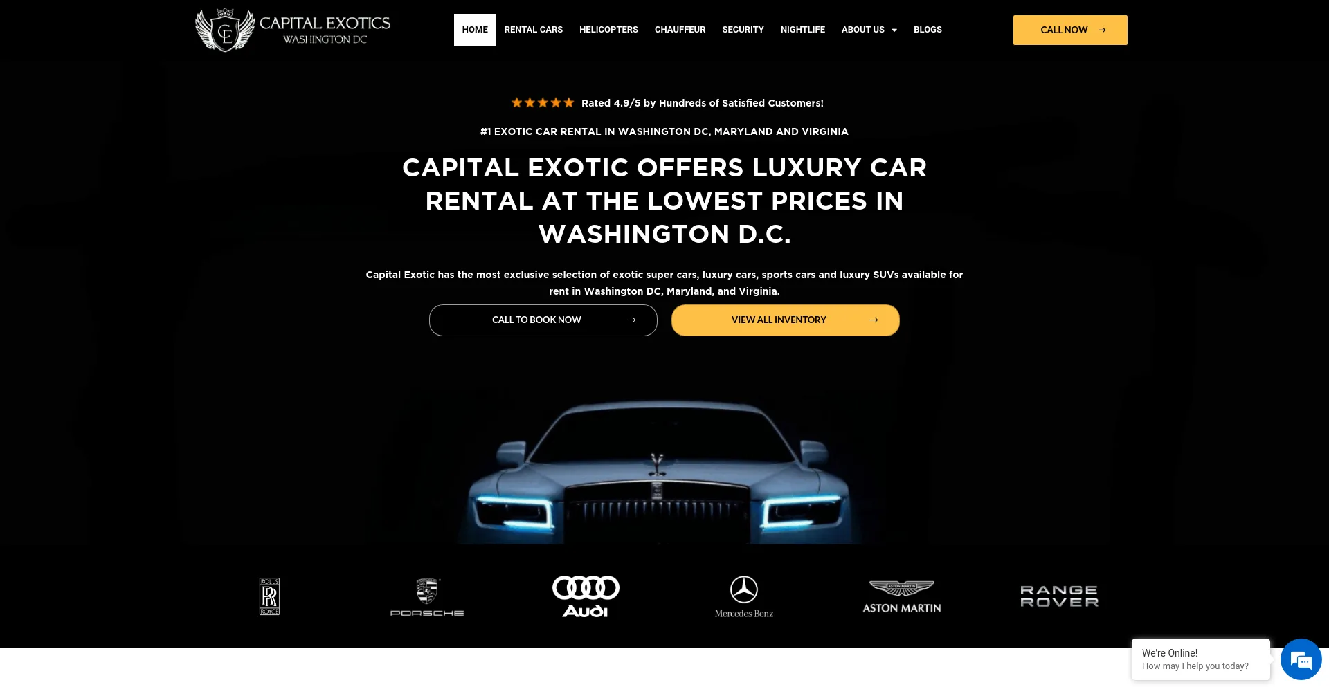 Screenshot of capitalexotic.com homepage