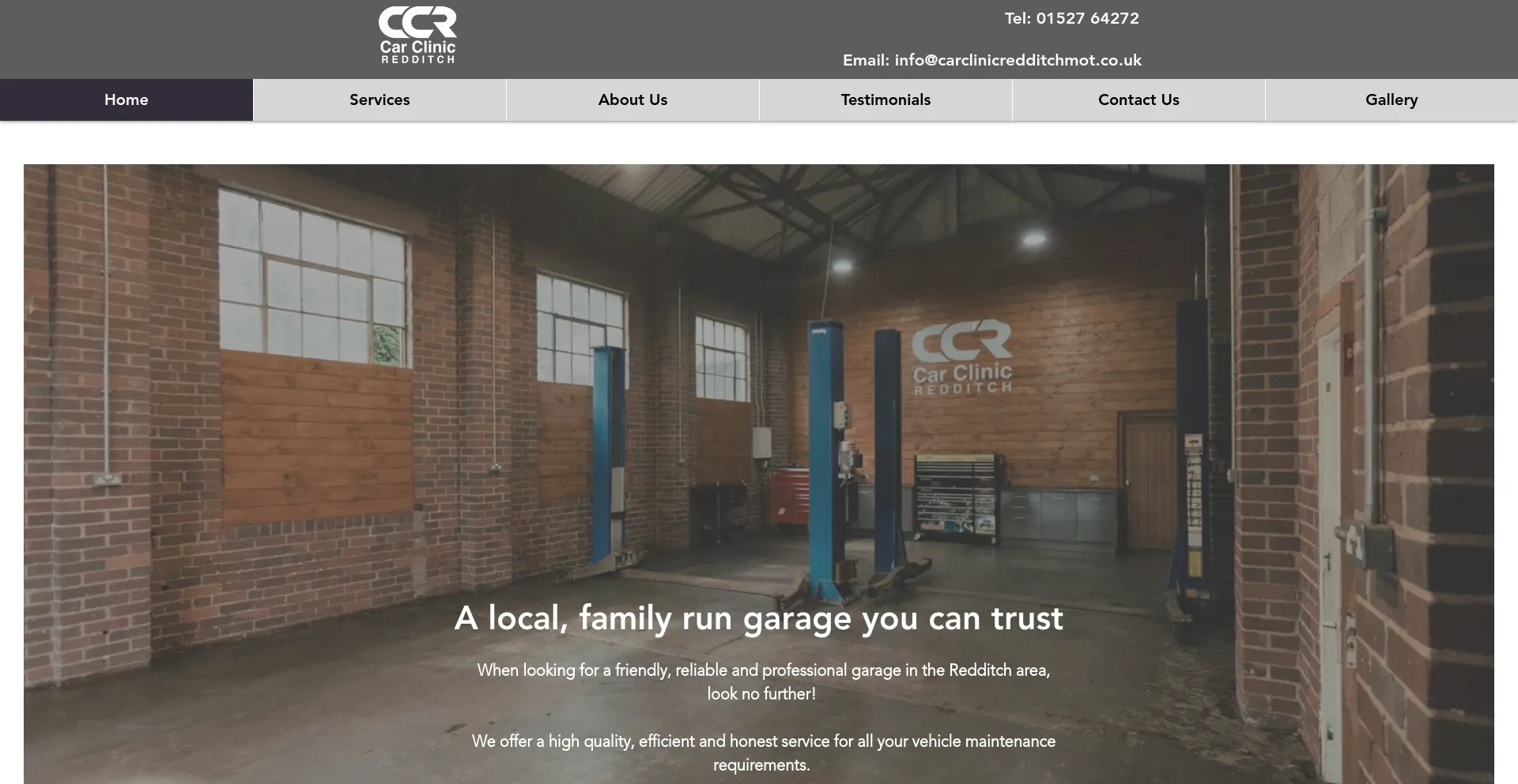 Screenshot of carclinicredditchmot.co.uk homepage