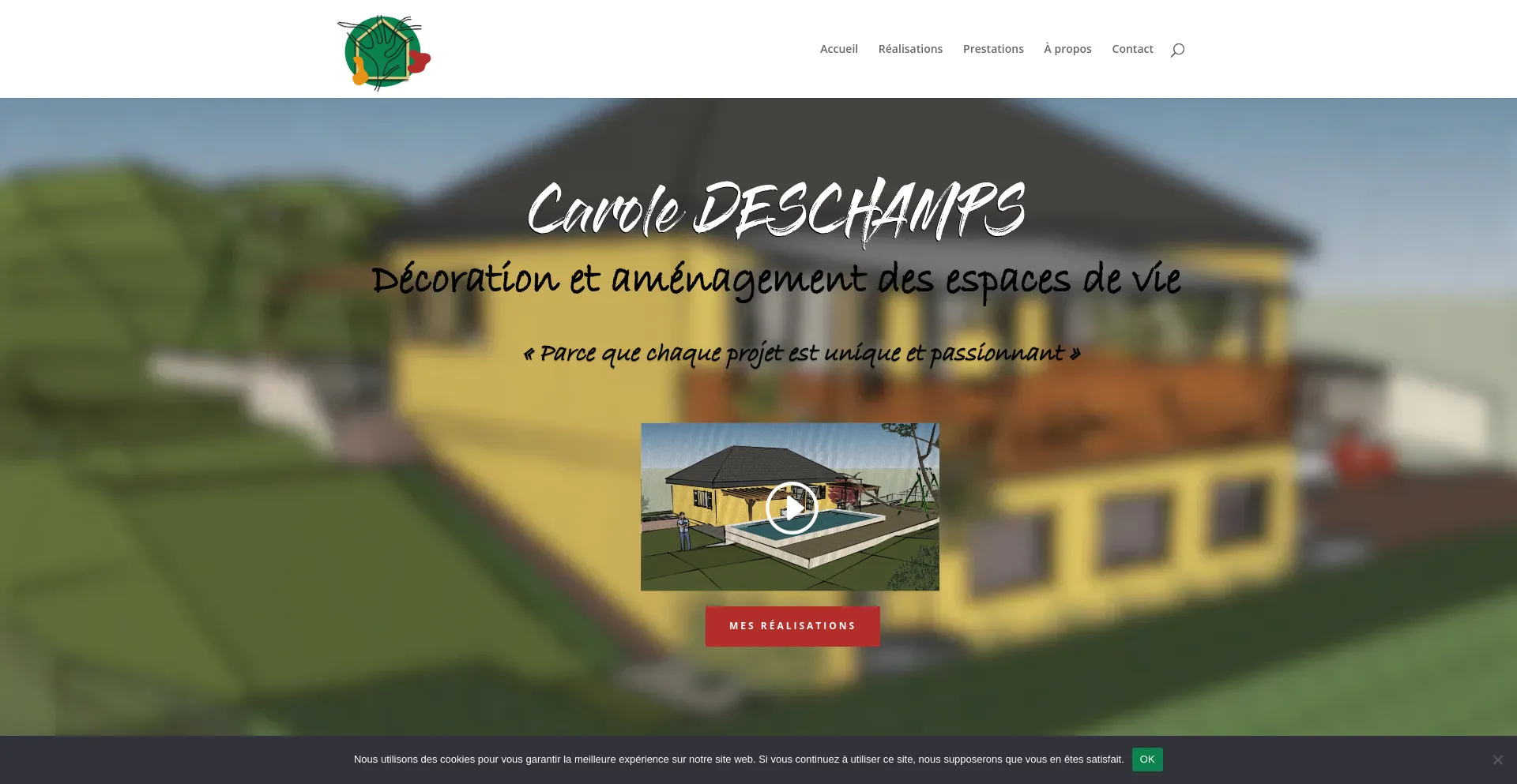 Screenshot of caroledeschamps.com homepage