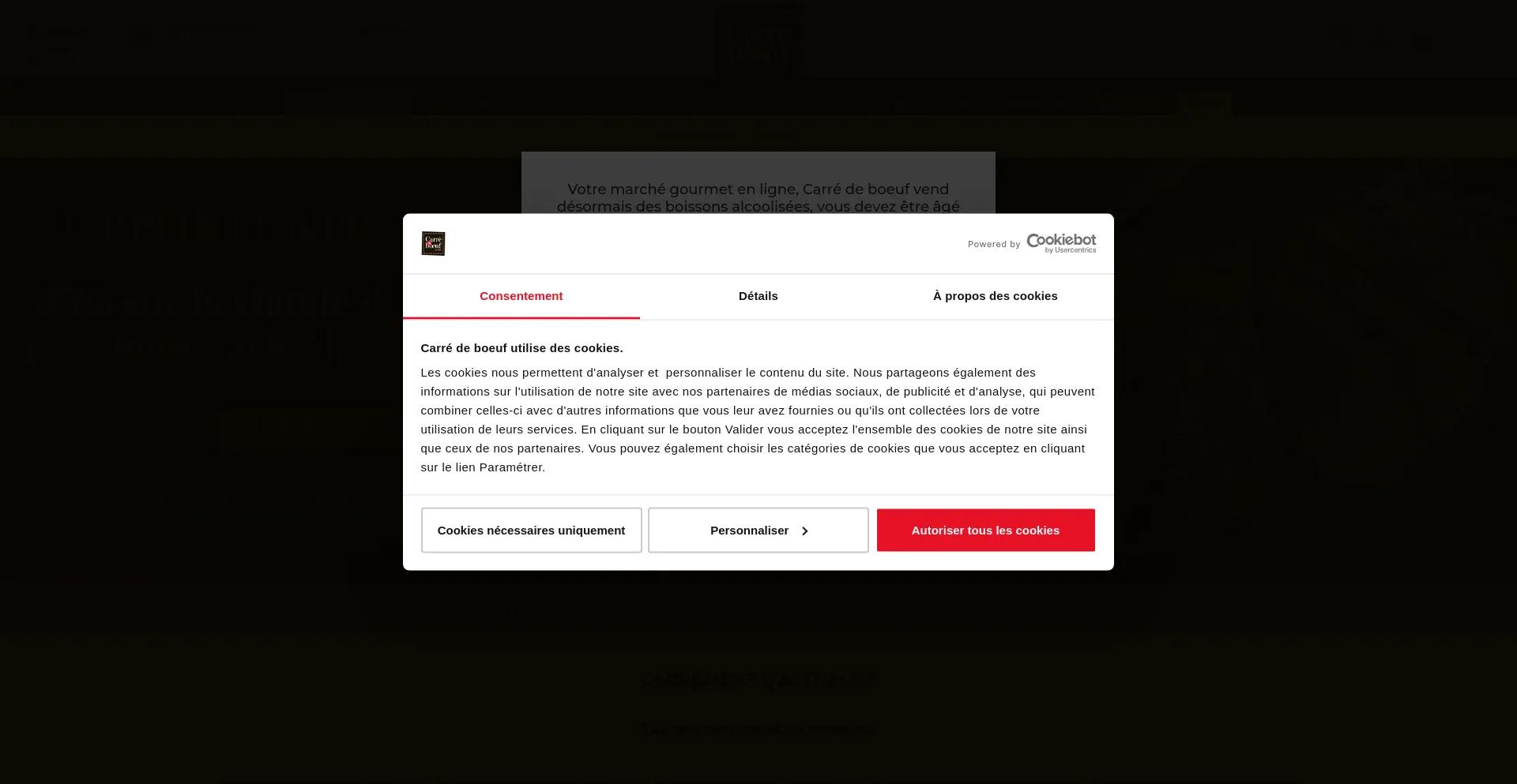 Screenshot of carredeboeuf.com homepage