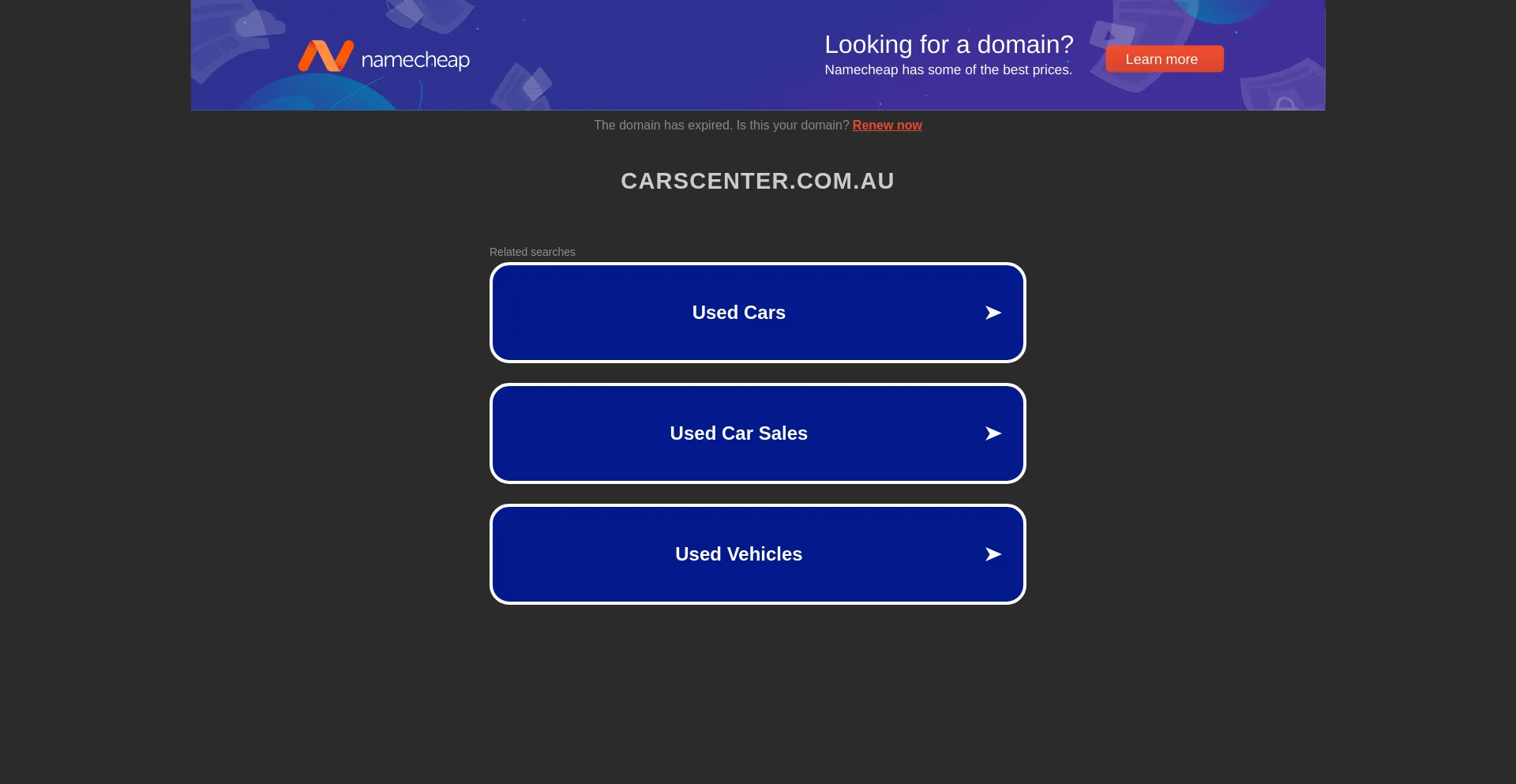 Screenshot of carscenter.com.au homepage