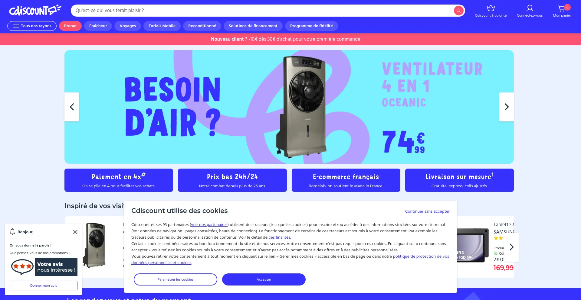 Screenshot of cdiscount.fr homepage