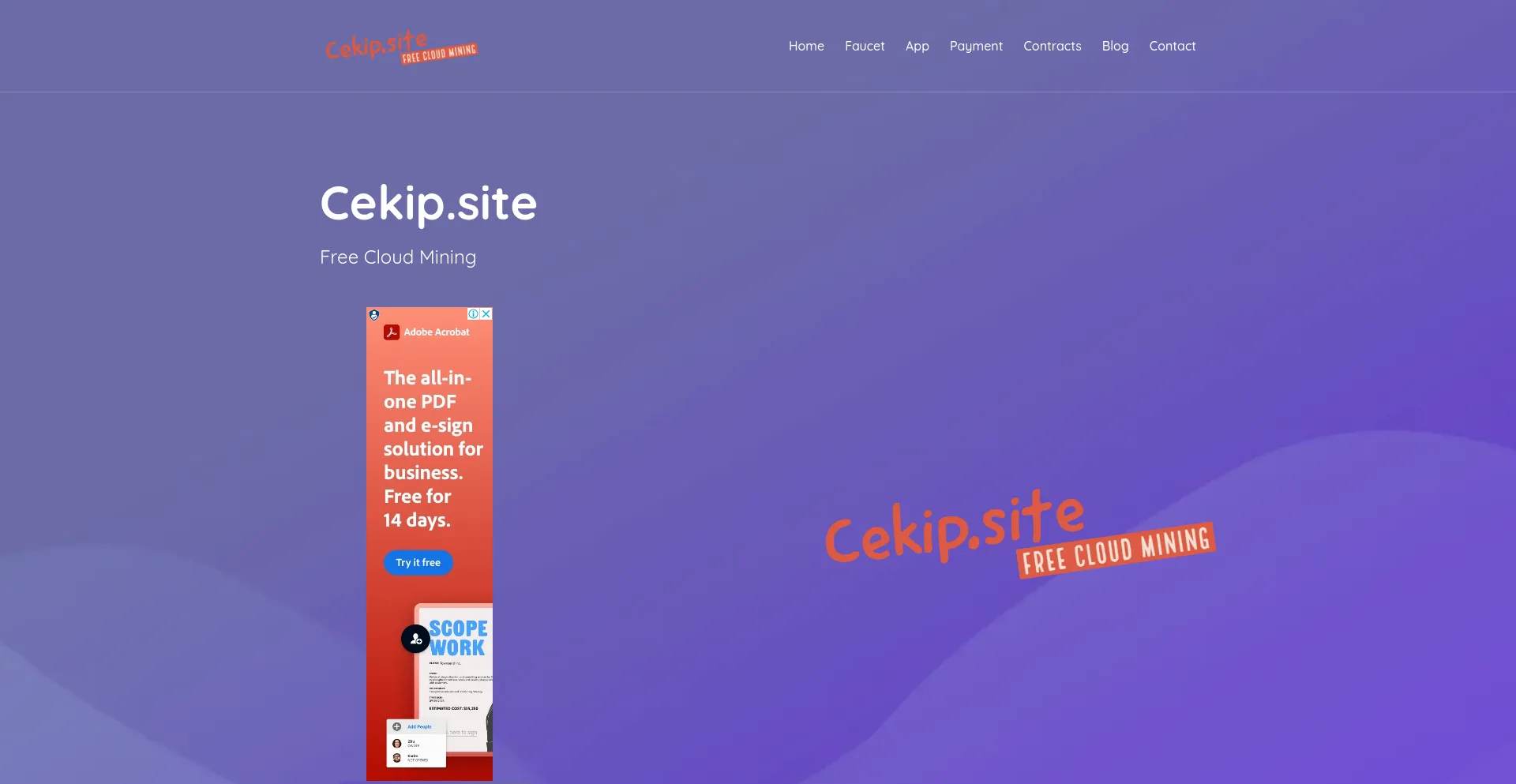 Screenshot of cekip.site homepage