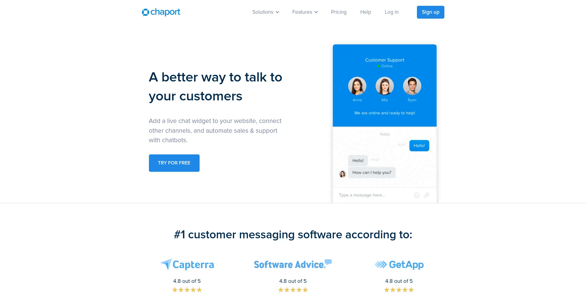 Screenshot of chaport.com homepage