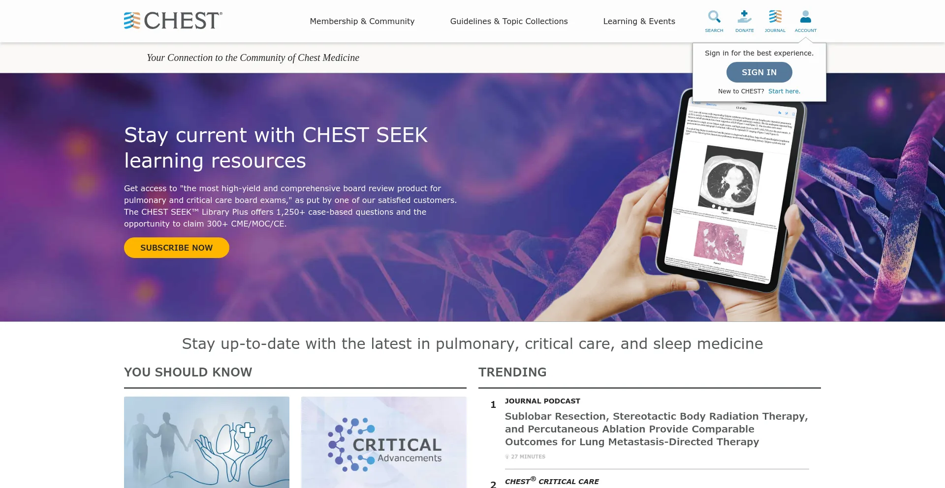 Screenshot of chestnet.org homepage