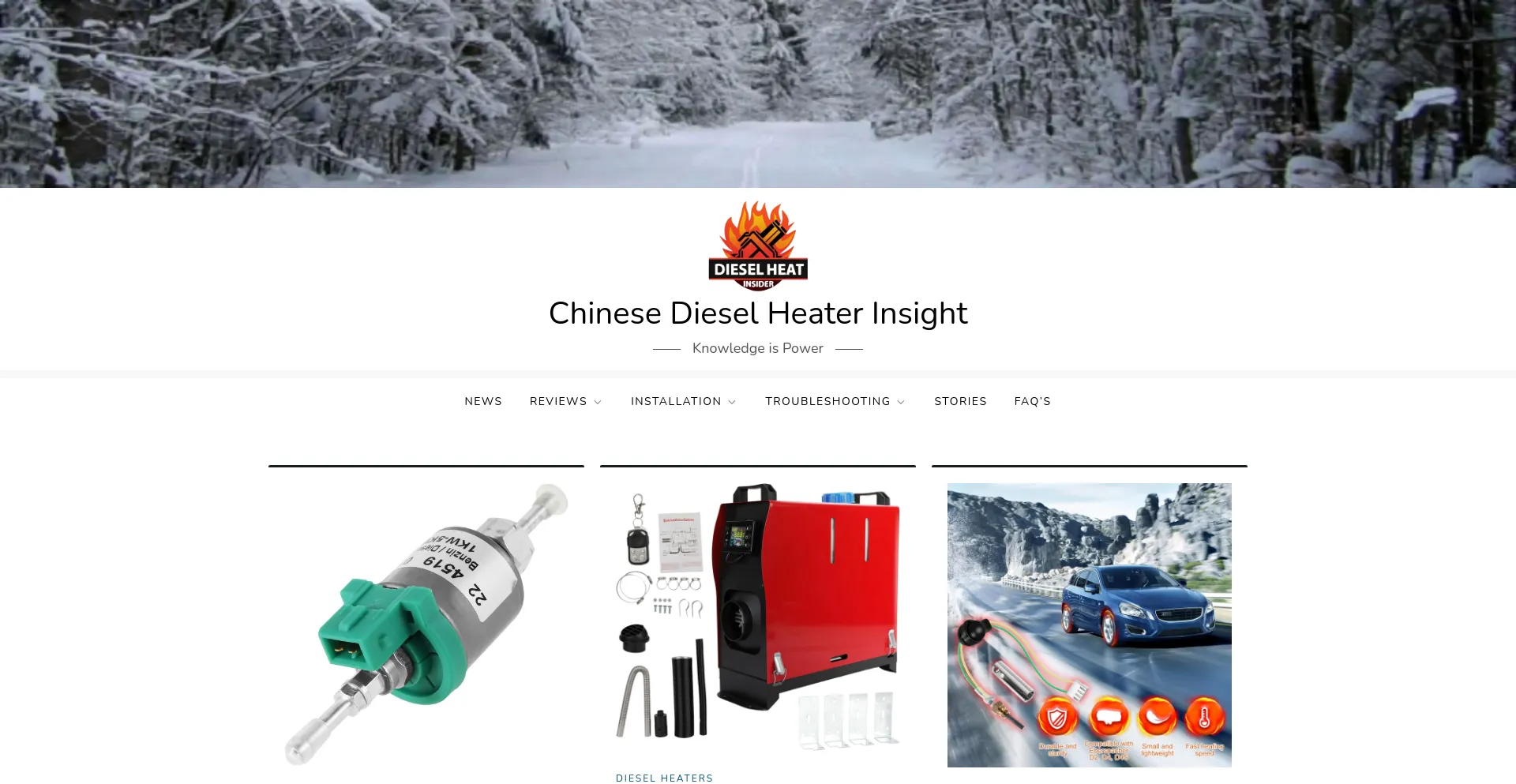 Screenshot of chinesedieselheaterinsight.com homepage