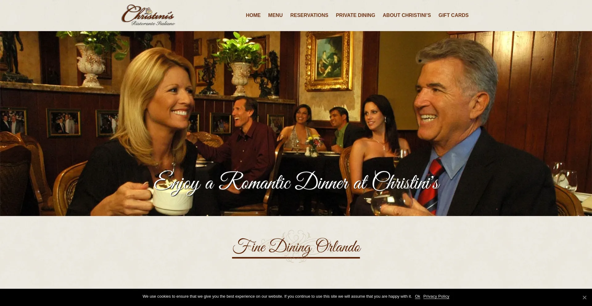 Screenshot of christinis.com homepage