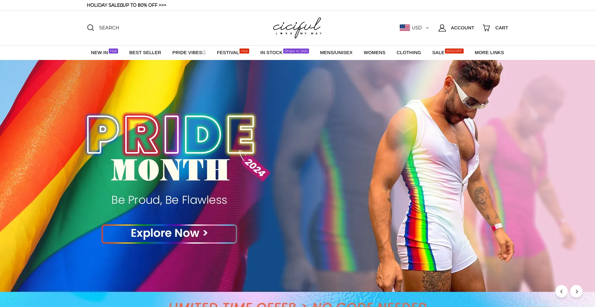 Screenshot of ciciful.com homepage