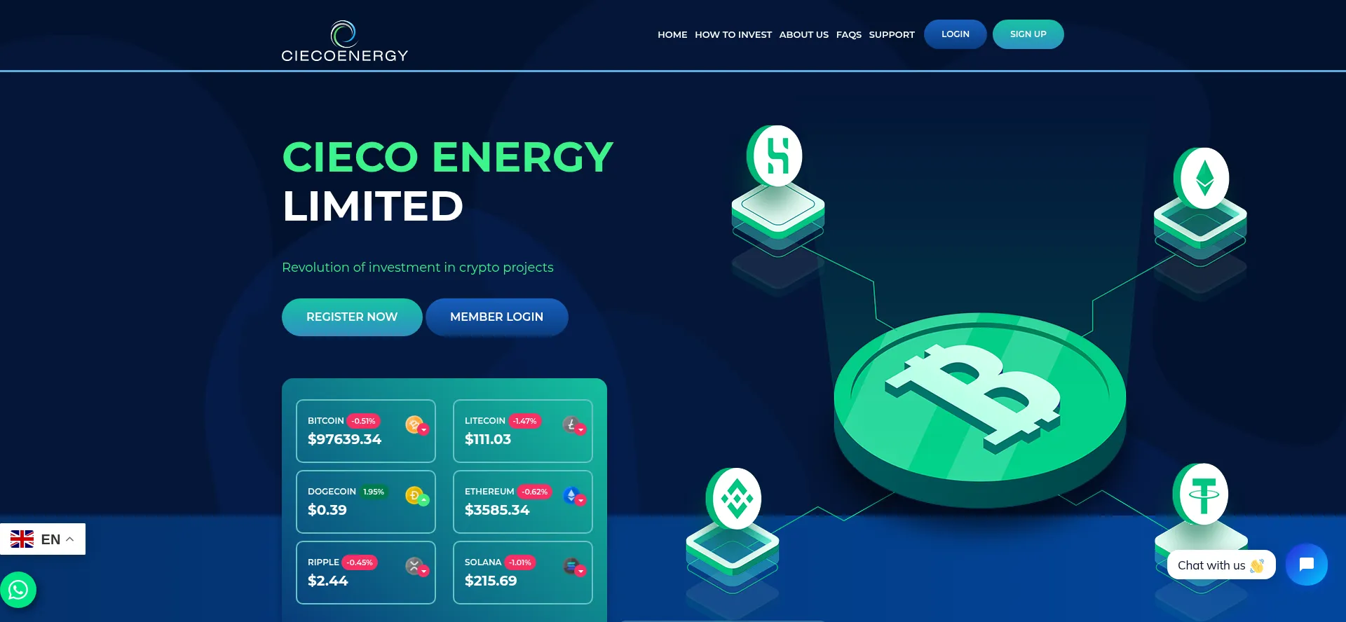 Screenshot of ciecoenergy.ltd homepage