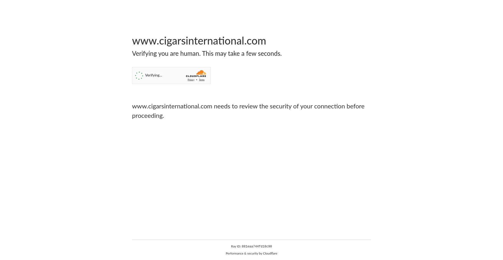 Screenshot of cigarsinternational.com homepage